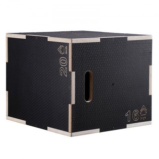Caja de Salto Pliométrica 3 en 1, Caja Pliométrica de Madera de 20/18/16 Pulgadas, Plataforma y Caja de Agilidad para Saltar, Caja de Ejercicio Antideslizante para Entrenamiento en Casa, Entrenami...