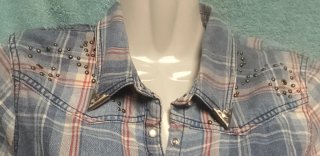 Camisa vaquera Kiabi cuadros tachuelas