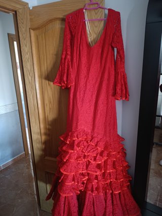 Vestido Gitana Rojo Encaje