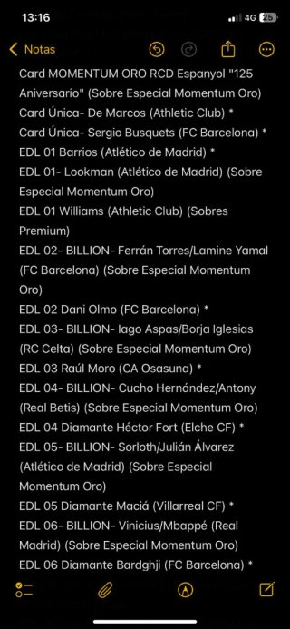 Faltas Adrenalyn XL 2025-2026