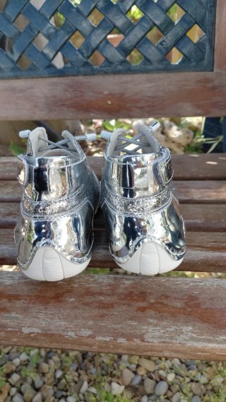 Deportivas plateadas con brillo