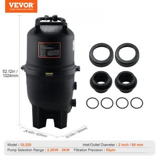 Filtro de Cartucho para Piscina, Área de Filtrado de 49 m², Filtro para Piscinas Inground, Sistema de Filtración para Piscinas Sobre el Suelo con Filtro Mejorado y a Prueba de Fugas, para Jacuzzis...