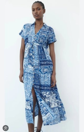 Vestido Zara Azul Talla XL