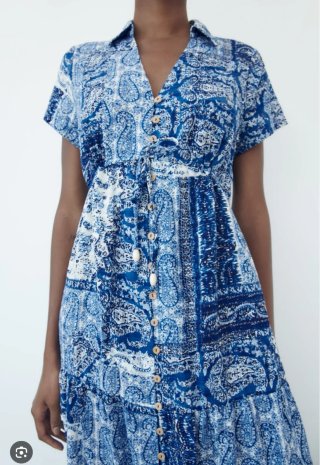 Vestido Zara Azul Talla XL