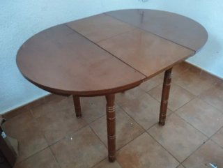 Mesa Redonda Madera y Cristal