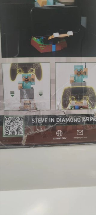 Soporte Mando Minecraft Steve Diamond Armour