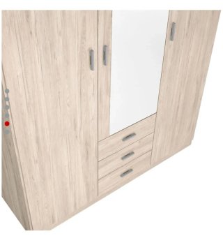 Armario de madera con espejo y cajones