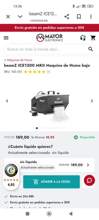 Máquina de humo bajo Beamz ICE 1200 MKII