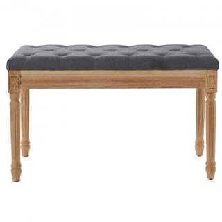Banco Tapizado, Banco Ottoman de 16" de Ancho, Banco al Final de la Cama con Cojín de Espuma y Patas de Madera de Caucho, Taburete Acolchado para Entrada, Banco para Comedor, Sala de Estar, Dormit...