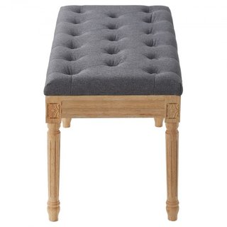 Banco Tapizado, Banco Ottoman de 16" de Ancho, Banco al Final de la Cama con Cojín de Espuma y Patas de Madera de Caucho, Taburete Acolchado para Entrada, Banco para Comedor, Sala de Estar, Dormit...