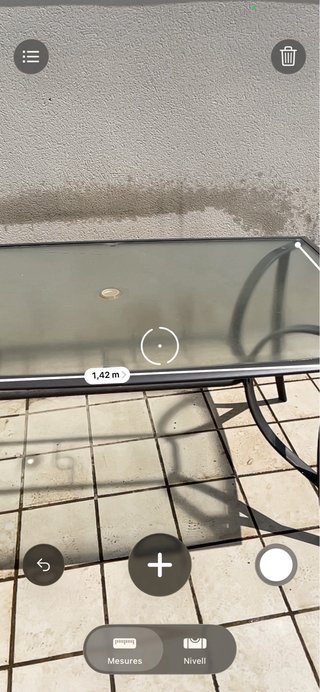 Mesa de exterior cristal y metal