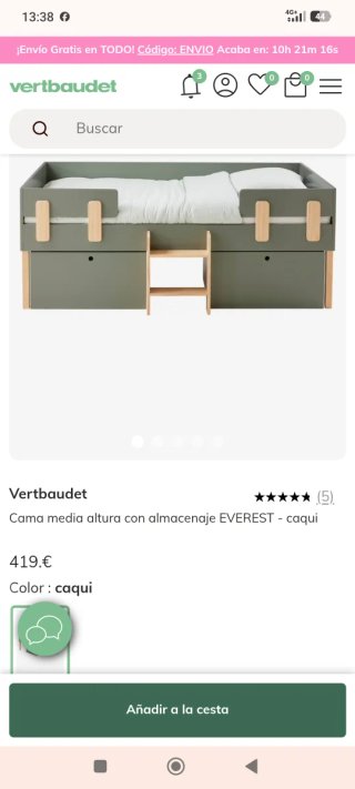 Cama infantil Vertbaudet con cajones