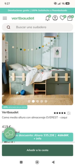 Cama infantil Vertbaudet con cajones