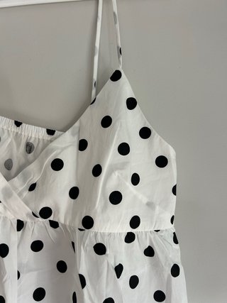 Top Zara lunares blanco y negro