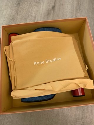 Botines Acne Studios Denim Tacón Rojo