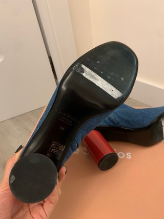 Botines Acne Studios Denim Tacón Rojo