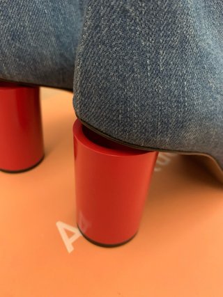 Botines Acne Studios Denim Tacón Rojo