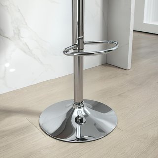 Conjunto de 2 Taburetes de Bar con Altura Regulable, Taburetes de Cocina Altos en PU con Respaldo, Reposapiés y Asiento Suave, Estructura de Acero, Sillas de Bar Altas Giratorias a 360°, para Pení...