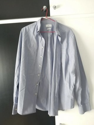 Camisa de vestir cudritos azules y blancas