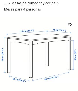 Mesa de comedor blanca
