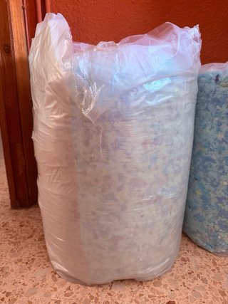 Relleno para puff (poliéster) - Azul/Blanco