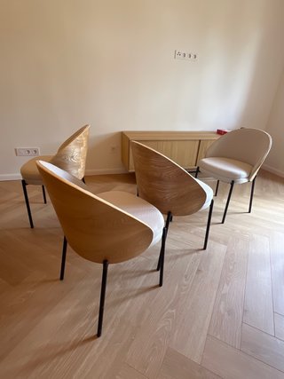 Juego de 4 sillas madera y metal