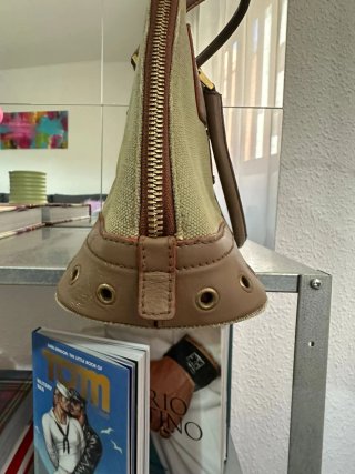 Bolso Dior Piel y Lona Marrón Verde