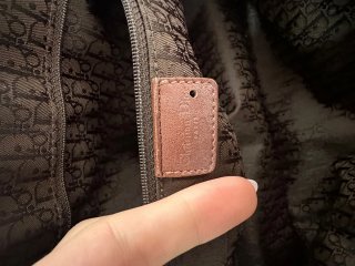 Bolso Dior Piel y Lona Marrón Verde