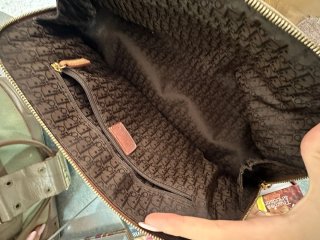 Bolso Dior Piel y Lona Marrón Verde