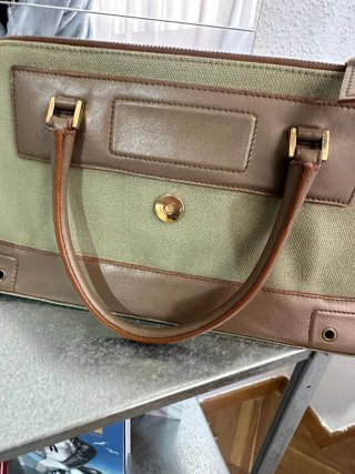 Bolso Dior Piel y Lona Marrón Verde