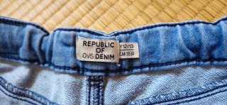 Shorts jeans ragazza con pizzo blu
