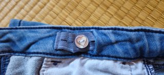 Shorts jeans ragazza con pizzo blu