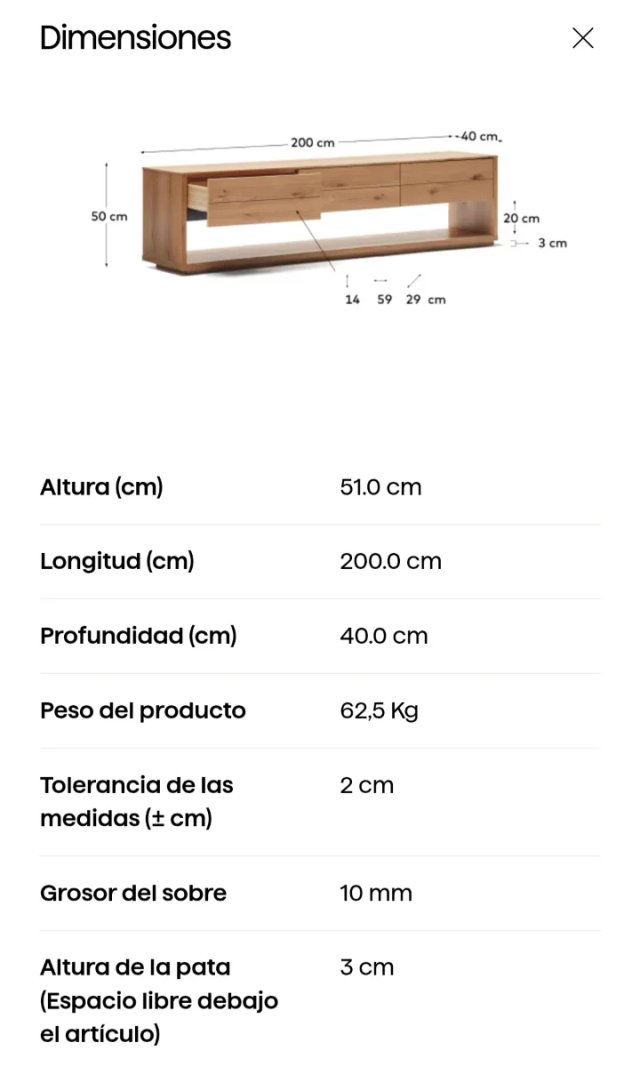 Mueble TV Alguema Kave Home Roble