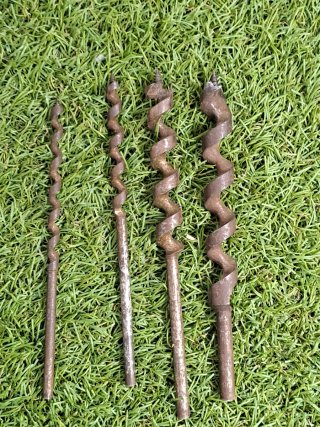 Lote 4 brocas antiguas madera