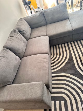 Sofá Chaise Longue Gris Tela