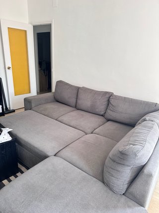 Sofá Chaise Longue Gris Tela