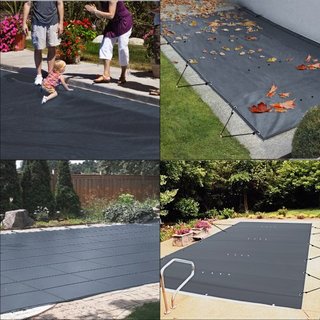 Cubierta de Seguridad para Piscina que se Ajusta a Piscinas Rectangulares Inground de 10.5x18.6 pies, Cubierta de Seguridad para Piscina con Agujeros de Drenaje, Cubierta de Malla para Piscina, Cu...
