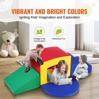 Juguetes de Escalada para Niños, 5 Piezas de Escalar, Gatear y Túnel, Equipamiento de Juego Suave, Juguetes de Espuma para Escalar, Laberinto de Túnel para Niños con Escaleras y Rampa, Interior pa...