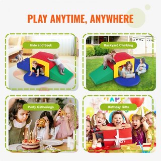Juguetes de Escalada para Niños, 5 Piezas de Escalar, Gatear y Túnel, Equipamiento de Juego Suave, Juguetes de Espuma para Escalar, Laberinto de Túnel para Niños con Escaleras y Rampa, Interior pa...