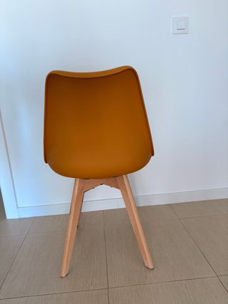Sillas Comedor Beige Madera Plástico