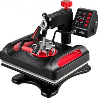 Máquina de Prensa Térmica 30.5x38.1 cm Rotación 360° Diseño Swing Away Prensa Térmica Roja 5 En 1 Máquina de Sublimación 1000W Máquina de Impresión de Camisetas 5 En 1 Calentamiento de Doble Tubo ...