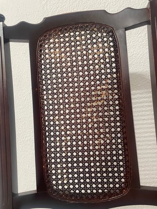 Silla Vintage Madera y Rejilla Marrón