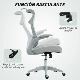 Silla de oficina ergonómica gris