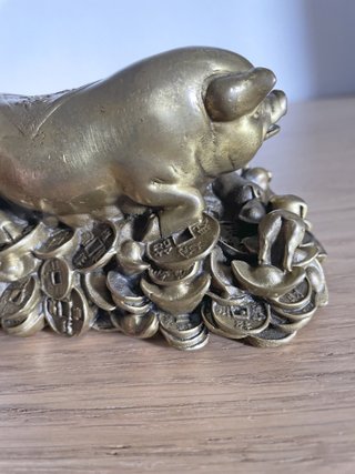 Statuetta maiale Feng Shui portafortuna cinese