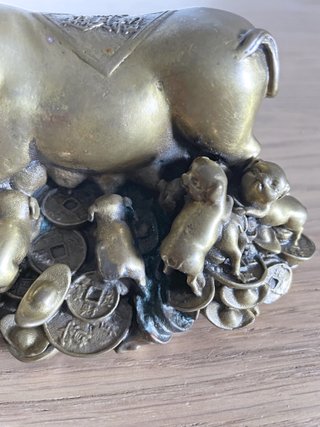 Statuetta maiale Feng Shui portafortuna cinese