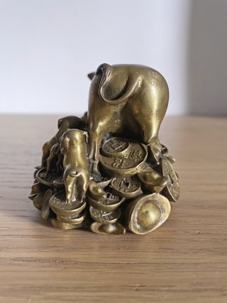 Statuetta maiale Feng Shui portafortuna cinese