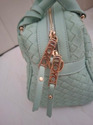 Borsa bauletto TOY G verde intrecciata