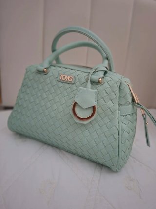 Borsa bauletto TOY G verde intrecciata