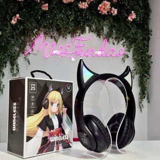 Cascos con orejas de gato y luces LED