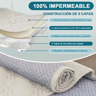 Funda sofá chaise longue impermeable acolchada